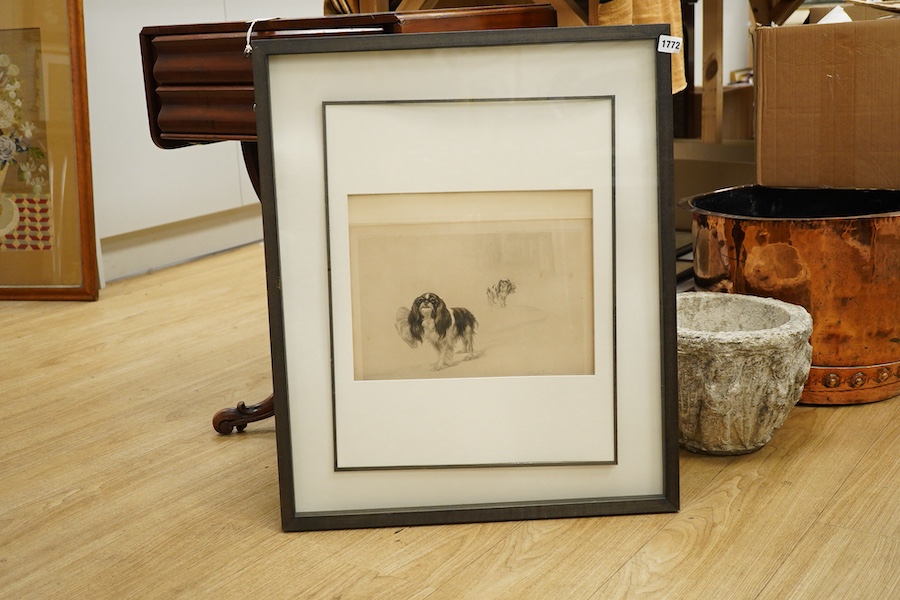 Maud Earl (1863-1943), lithograph, two Cavalier King Charles Spaniels, published by the Berlin Photographic Co., 1903, signed in pencil, 26 x 34cm
